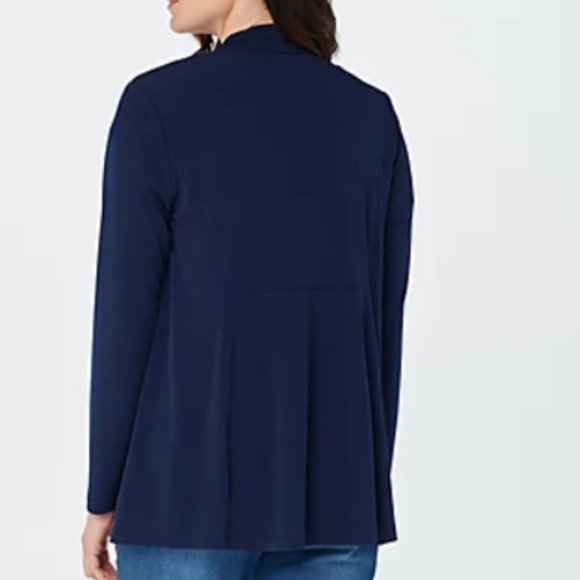 Susan Graver Liquid Knit Long Sleeve Cardigan 5959 - Picture 2 of 2